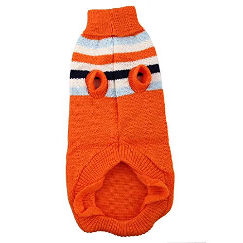 Ruilogod Streifen Muster Haustier Katze Welpen gestrickter Winter Warme Pullover Mantel Kleidung Kleidung Kleidung Kostüm Dekoration l Orange Ruilogod Streifen Muster Haustier Katze Welpen gestrickter Winter Warme Pullover Mantel Kleidung Kleidung Kleidung Kostüm Dekoration l Orange von Ruilogod