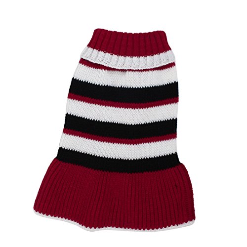 Ruilogod Streifenmuster Haustier Strickwaren Pullover Rock Kleid M Rot Weiß Schwarz Ruilogod Streifenmuster Haustier Strickwaren Pullover Rock Kleid M Rot Weiß Schwarz von Ruilogod