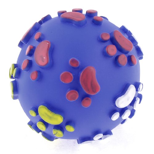 Ruilogod Strukturierte Pfote Design Blaues Gummi Runder Ball Quietschendes Spielzeug für Haustier Hund Pudel Ruilogod Strukturierte Pfote Design Blaues Gummi Runder Ball Quietschendes Spielzeug für Haustier Hund Pudel von Ruilogod