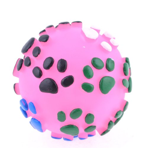 Ruilogod Strukturierte Pfoten-Design Fuchsia-Gummi-runder Ball Quietschendes Spielzeug für Haustier Hund Pudel Ruilogod Strukturierte Pfoten-Design Fuchsia-Gummi-runder Ball Quietschendes Spielzeug für Haustier Hund Pudel von Ruilogod
