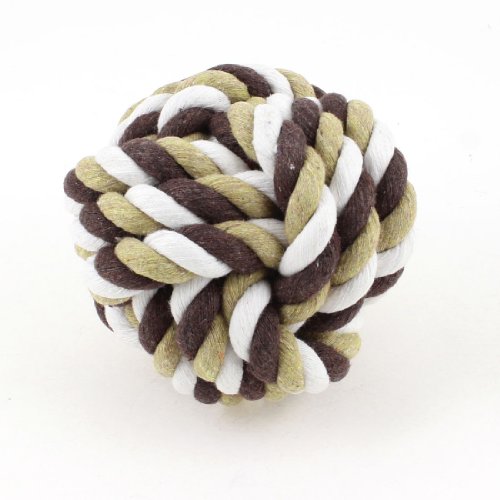 Ruilogod TRI-Farbe 3.3 "Durchmesser Baumwollstrang-Strangschnur Gewebtes Knoten Hund Seilballspielzeug Ruilogod TRI-Farbe 3.3 "Durchmesser Baumwollstrang-Strangschnur Gewebtes Knoten Hund Seilballspielzeug von Ruilogod