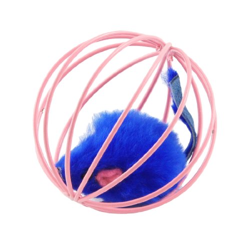 Ruilogod Tiefe blaue falsche Maus Haustier Katze lustige spielende Spielzeug in der rosa Käfigkugel Ruilogod Tiefe blaue falsche Maus Haustier Katze lustige spielende Spielzeug in der rosa Käfigkugel von Ruilogod