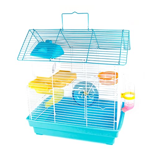 Ruilogod Trinken Nahrungsmittelzufuhr-Kunststoff-Rad Hamster Gerbil Mäuse Cage Blau Weiß Ruilogod Trinken Nahrungsmittelzufuhr-Kunststoff-Rad Hamster Gerbil Mäuse Cage Blau Weiß von Ruilogod