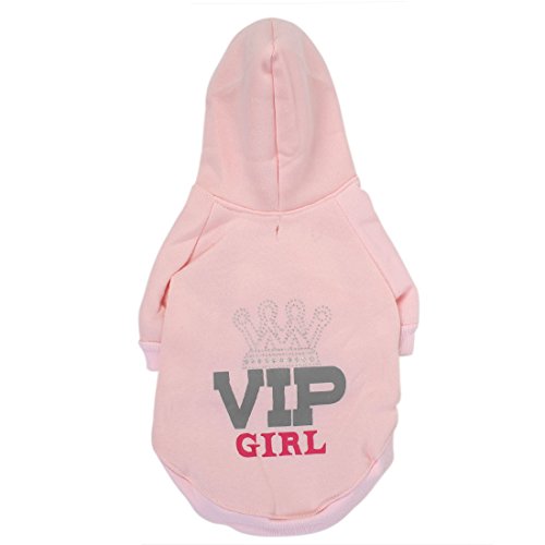 Ruilogod VIP Girl Pet Hund Welpen Kleidung Hoodie Warm Mantel Kleidung Kostüm M Pink Ruilogod VIP Girl Pet Hund Welpen Kleidung Hoodie Warm Mantel Kleidung Kostüm M Pink von Ruilogod