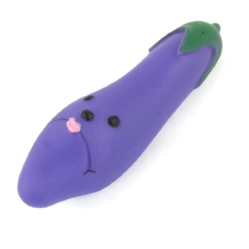 Ruilogod Vinyl-Gummi-Auberginen-geformte quietschende Spielzeug-Lavendel-Farbe grün für Haustierhund von Ruilogod