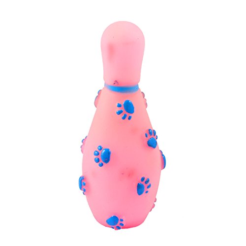 Ruilogod Vinyl Gummi Paw Pattern Bowling-Art-Haustier Hund Ton quietschend Spielzeug Rosa von Ruilogod