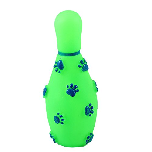 Ruilogod Vinyl Gummi Paw Printed Bowling-Art-Haustier Hund quietschend Spielzeug Grün von Ruilogod