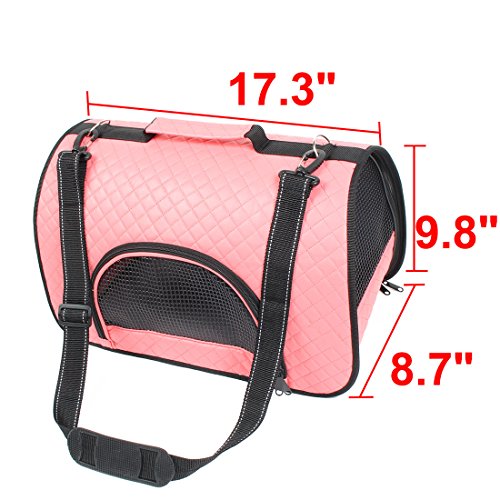 Ruilogod Weiche Kunstleder Reisen Tragbare Mesh Reißverschluss Verschluss Pocket Design Pet Hundeträger Einkaufstasche Korallen Rosa Ruilogod Weiche Kunstleder Reisen Tragbare Mesh Reißverschluss Verschluss Pocket Design Pet Hundeträger Einkaufstasche Korallen Rosa von Ruilogod
