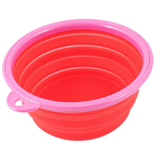 Ruilogod Weichgummi Folding Haustier-Wasser Futternapf Red Fuchsia von Ruilogod