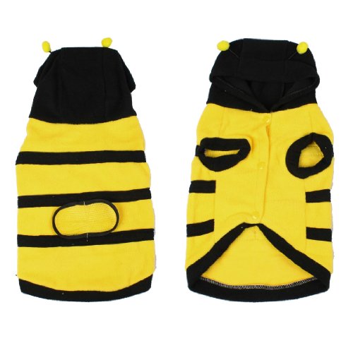 Ruilogod Weihnachtskostüm Gelb schwarz Fleece Biene Design Mit Kapuze Hund Mantel Haustier Kleidung l von Ruilogod