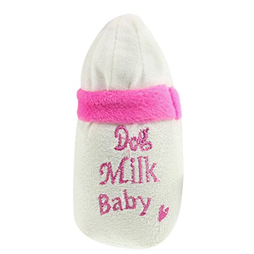 Ruilogod Weiß Fuchsia Plüsch-Feed Flasche Quietscht Hund Spielzeug Ruilogod Weiß Fuchsia Plüsch-Feed Flasche Quietscht Hund Spielzeug von Ruilogod