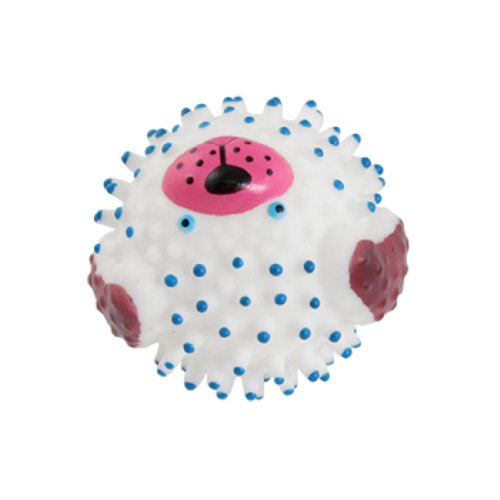 Ruilogod White Blue Vinyl Gummi Igel-Kugel quietschendes Spielzeug für Hund Ruilogod White Blue Vinyl Gummi Igel-Kugel quietschendes Spielzeug für Hund von Ruilogod
