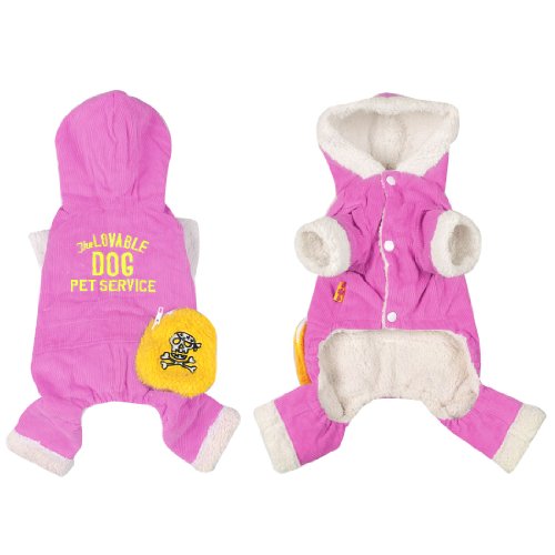 Ruilogod Winter warm Fuchsia Corduroy Hund Overall-Gesamt-Kleider Größe XS Ruilogod Winter warm Fuchsia Corduroy Hund Overall-Gesamt-Kleider Größe XS von Ruilogod