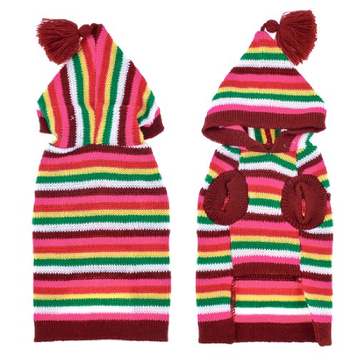 Ruilogod Winter-warme Hoodie Knit Yorkie Pudel-Kleidung Haustier-Welpen-Strickjacke M Multicolor von Ruilogod
