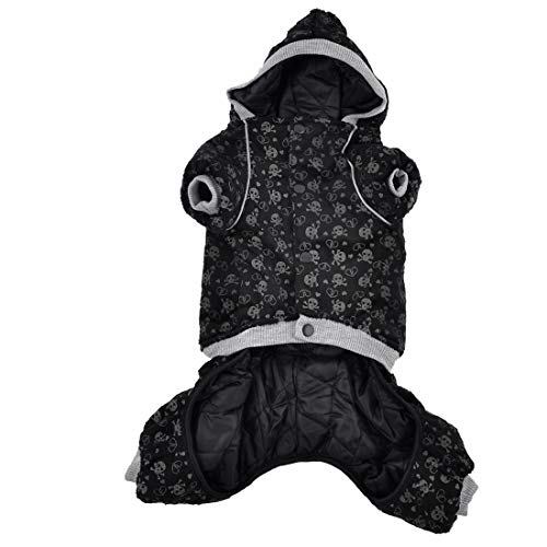 Ruilogod Winterschädel Muster Yorkie Dog Pet Kapuze Jumpsuit Kleid Black M Ruilogod Winterschädel Muster Yorkie Dog Pet Kapuze Jumpsuit Kleid Black M von Ruilogod