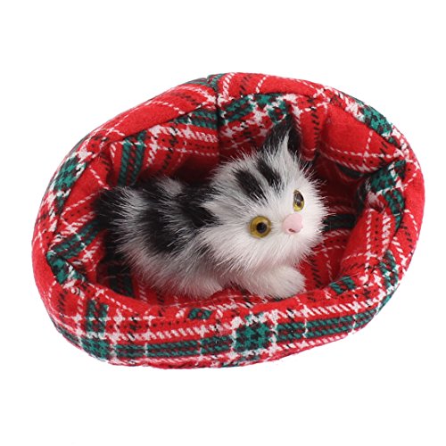 Ruilogod Wohnkultur Simulation Tier Sound Katze im Bett rot Ruilogod Wohnkultur Simulation Tier Sound Katze im Bett rot von Ruilogod