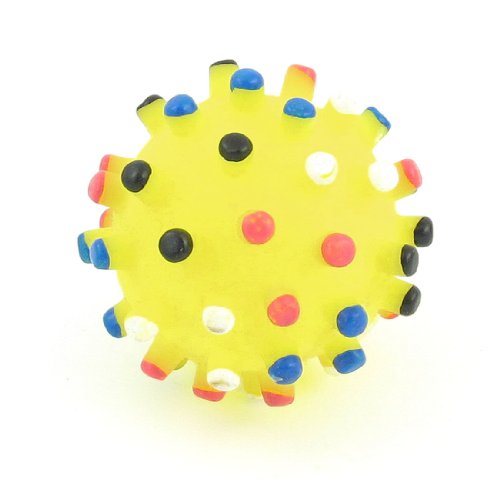 Ruilogod Yellow 2.6" Dia-Kugel geformt Squeeze quietschendes Spielzeug für Hund von Ruilogod
