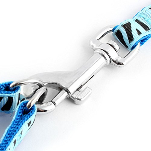 Ruilogod Zebra Muster Nylon Hund Schnalle Design Verstellbarer Riemenkragen Set Harness Leine Blau Ruilogod Zebra Muster Nylon Hund Schnalle Design Verstellbarer Riemenkragen Set Harness Leine Blau von Ruilogod