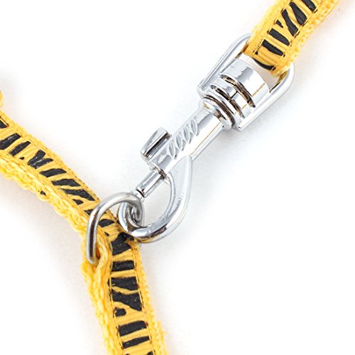 Ruilogod Zebra-Streifen Print Hundewelpe Einstellbare Transportkabel-Gurt Traktionskragen Halfter Leine Seil Gelb Ruilogod Zebra-Streifen Print Hundewelpe Einstellbare Transportkabel-Gurt Traktionskragen Halfter Leine Seil Gelb von Ruilogod