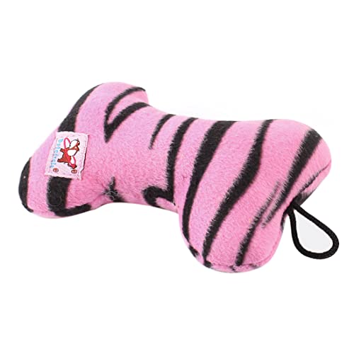 Ruilogod Zebra-Streifenmuster Knochenförmiges Haustier Squeeze Kau quietschen Spielzeug von Ruilogod