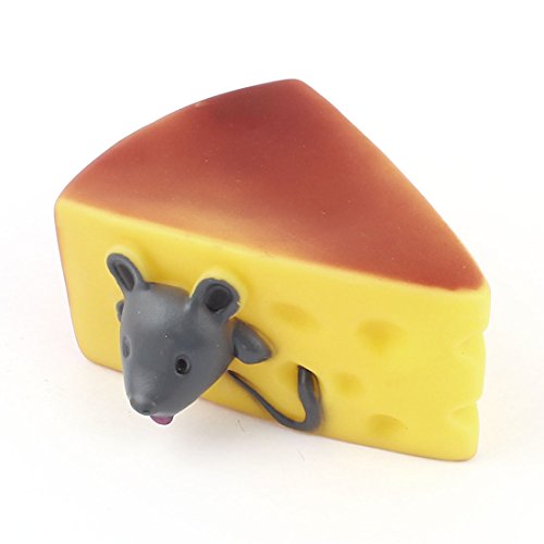 Ruilogod gelbe kuchenförmige Maus detailliert Haustierhund Squeeze Quietschendes Spielzeug von Ruilogod