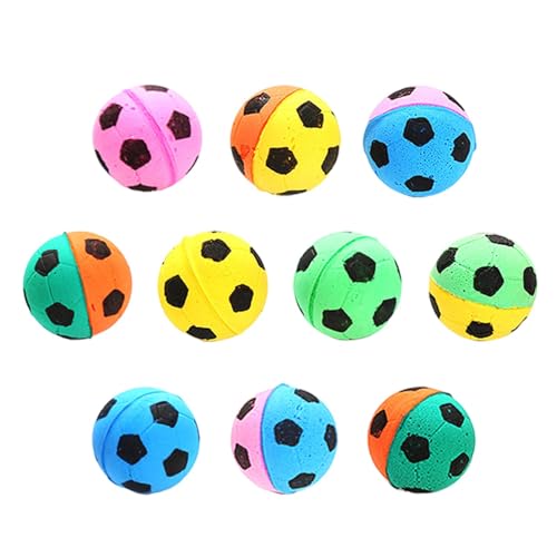 Fußball-Katzenspielzeug, Katzenbälle für Hauskatzen, 10 Stück interaktives Fußball-Katzenspielzeug, Katzenspielzeug für Hauskatzen, Sportball für Katzenkätzchen, weich, federnd und geräuschlos, Übungs Fußball-Katzenspielzeug, Katzenbälle für Hauskatzen, 10 Stück interaktives Fußball-Katzenspielzeug, Katzenspielzeug für Hauskatzen, Sportball für Katzenkätzchen, weich, federnd und geräuschlos, Übungs von Ruilonghai