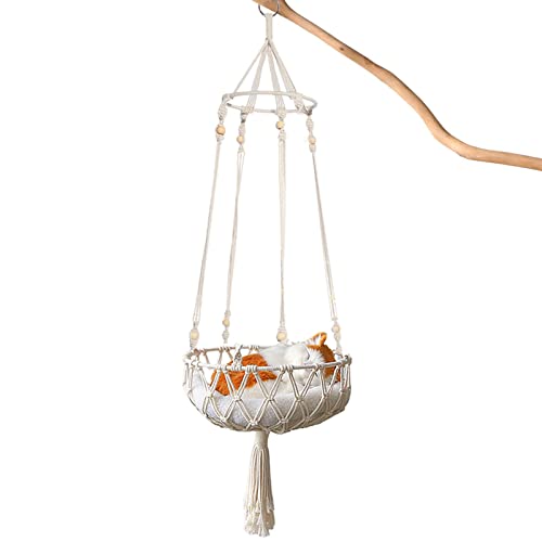 Katzenschaukel Makramee-Katzenhängematte, Baumwollseil, Gewebt, Handgefertigt, Zum Aufhängen, Katzenschaukelnest, 30 Cm/40 cm Katzenschaukel Makramee-Katzenhängematte, Baumwollseil, Gewebt, Handgefertigt, Zum Aufhängen, Katzenschaukelnest, 30 Cm/40 cm von Ruilonghai