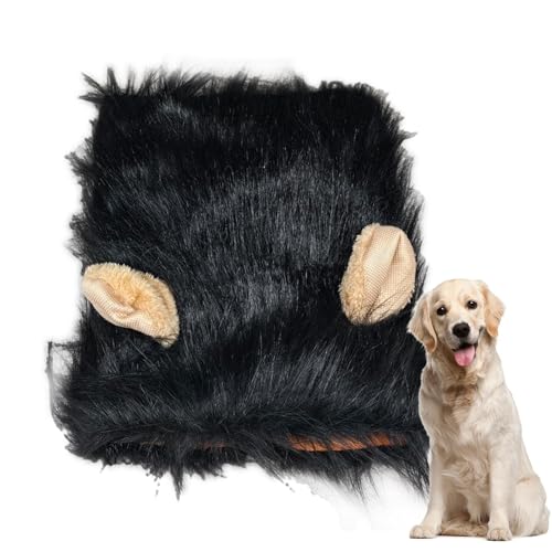 Löwenmähne Für Hunde & Katze, Hundebekleidung & Zubehör, Waschbares Haustier-Hundeperückenkostüm - Realistische Hundemähne-Kopfbedeckung, Bequeme Air-Hundekopfbedeckung Für Cosplay von Ruilonghai