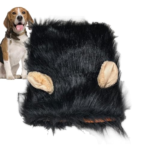 Löwenmähne Für Hunde & Katze, Hundebekleidung & Zubehör, Waschbares Haustier-Hundeperückenkostüm - Realistische Hundemähne-Kopfbedeckung, Bequeme Air-Hundekopfbedeckung Für Cosplay von Ruilonghai