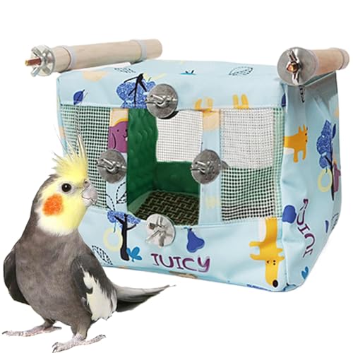 Papageienkäfignest, Vogelhängemattezelt | Atmungsaktives Vogelnest Kuschelhütte mit Cooler Matte - Wasserdichtes Stofftierzelt für Cockatiel Conure Lovebird von Ruilonghai