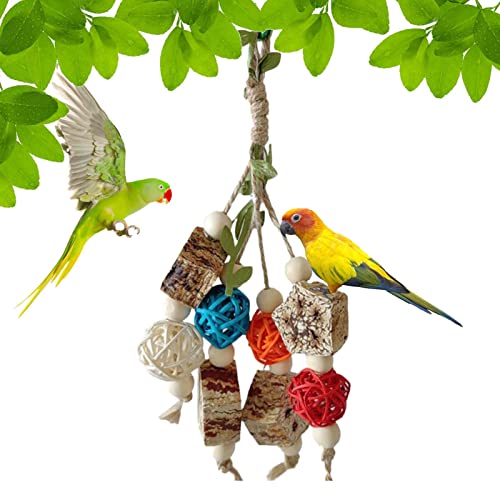 Parrot Swing Kauspielzeug | Buntes Kauvogelspielzeug für Papageien - Bequemes Barsch-Papagei-Spielzeug für Seil-Bungee-Vogelspielzeug Ruilonghai von Ruilonghai