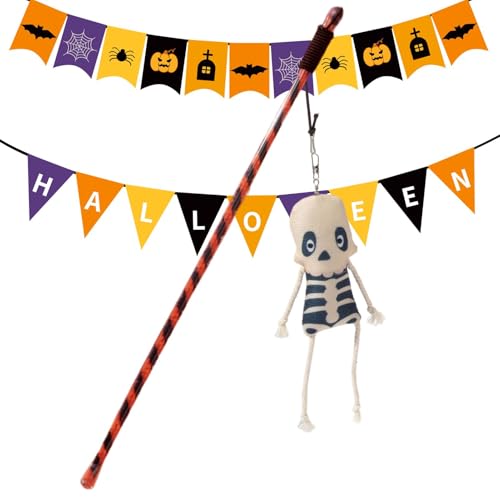 Ruilonghai Kätzchen Spielendes Stabspielzeug, Gefiedertes Stabspielzeug Mit Katzen | Halloween-Katze, Gefiedert, Neckendes Spielzeug - Indoor Cats Kitten Interaktiver Trainingsstab Für Katzen, Ruilonghai Kätzchen Spielendes Stabspielzeug, Gefiedertes Stabspielzeug Mit Katzen | Halloween-Katze, Gefiedert, Neckendes Spielzeug - Indoor Cats Kitten Interaktiver Trainingsstab Für Katzen, von Ruilonghai