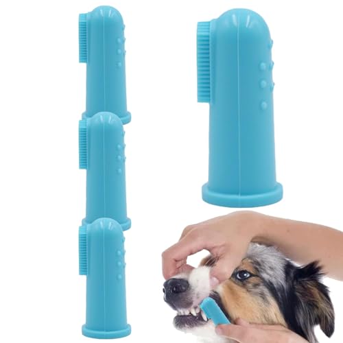 Ruilonghai Katzen-Fingerzahnbürste, Hundezahnreinigungs-Fingerbürste, Silikon-Katzenzahnbürste, Weiches, tragbares Katzenzahnbürsten-Set, Wiederverwendbare Fingerbürste für Hundezähne, Haustiere, von Ruilonghai