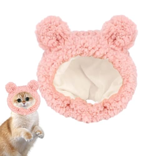 Ruilonghai Niedliche Haustiermütze - Katzenkostüm Bärenmütze | Verstellbare, atmungsaktive, warme Wintermütze für mittelgroße und kleine Haustiere, Hunde und Welpen von Ruilonghai