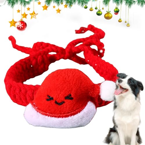 Ruilonghai Weihnachts-Haustierschal, Gestrickter Weihnachtsschal für Hunde, Atmungsaktives Haustier-Bandana, festlicher Haustier-Schal für Kaninchen, Kätzchen, Welpen von Ruilonghai