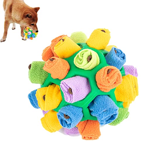 Schnupfball?Hund Snuffle Ball Spielzeug?Interaktives Hundepuzzlespielzeug ermutigen natürliche Futterfähigkeiten?IQ Training Plüsch Hund Spielzeug, Portable Haustier Snuffle Ball Spielzeug Langsame von Ruilonghai