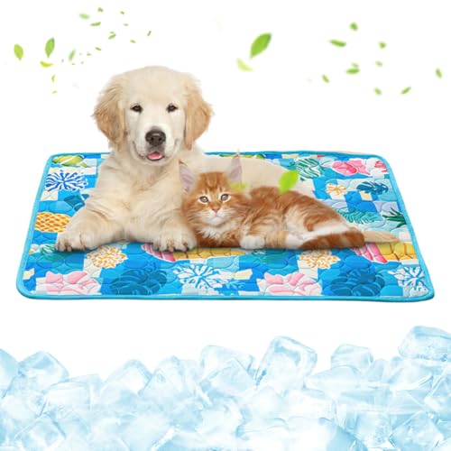 Kühlmatte Hunde, 100 x 70 cm Selbstkühlende Hundematte, Sommer Kühlkissen für Hunde, Kühldecke Katzen, Waschbares Haustier Kühlmatte, rutschfeste Hundematte für Große Mittelgroße Haustiere von Ruioomeep