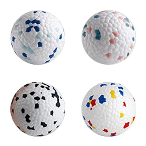 Ruiqas 4 Stück widerstandsfähiger Hundebissball Hundespielzeug Bälle Unzerstörbarer interaktiver Ball für Hunde Aggressive Kauer von Ruiqas