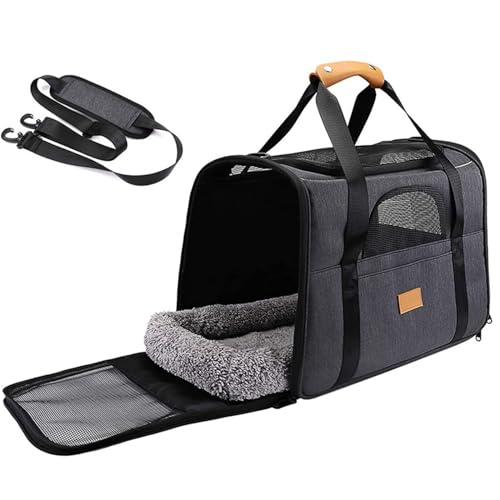 Ruiqas Haustier-Tragetasche, atmungsaktive Handtasche mit verstellbarer Schultertragetasche für Spaziergänge, Reisen von Ruiqas