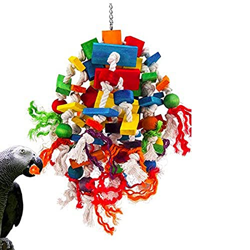 Ruiqas Holz Haustier Vogel Kauen Spielzeug Papageien Käfig Hängen Biss Spielzeug für Finken Aras Cockatoo Kleine Medium Papagei von Ruiqas