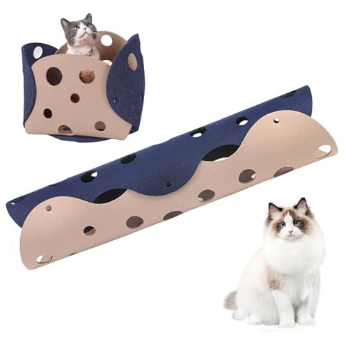 Ruiqas Katzentunnel DIY Spielzeug Faltbar Katzentunnel und langlebig abnehmbar waschbar Filz Katzenstreu Haustier Spielzeug für Katzen kleine Hunde, Kaninchen oder kleine Tiere von Ruiqas