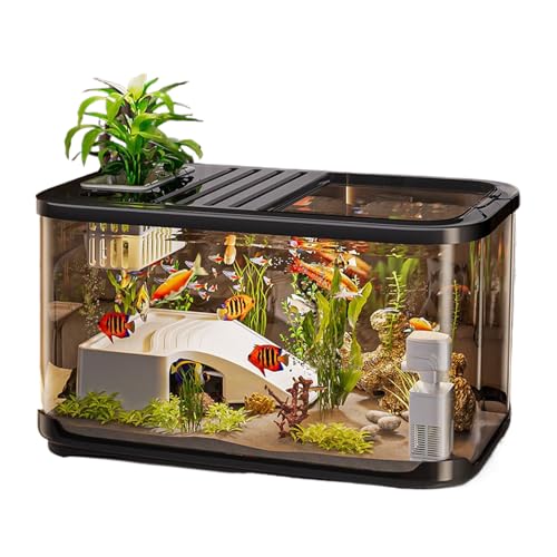 Rukjmqi Aquarium Starter Set Belüftet,Aquarium Fischbecken | Schildkrötenbecken Mit Treppe Für Aquatische Lebensraum Landschaftungssand Süßwasserkies Pflanzen Deko Rukjmqi Aquarium Starter Set Belüftet,Aquarium Fischbecken | Schildkrötenbecken Mit Treppe Für Aquatische Lebensraum Landschaftungssand Süßwasserkies Pflanzen Deko von Rukjmqi