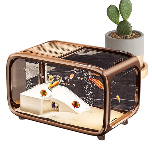 Rukjmqi Aquarium für Fische - Landschaftliches Fischbecken Mit Kletterdekoration,Klar Acryl Aquarium Behälter für Betta Schildkröten Schnecken Rukjmqi Aquarium für Fische - Landschaftliches Fischbecken Mit Kletterdekoration,Klar Acryl Aquarium Behälter für Betta Schildkröten Schnecken von Rukjmqi