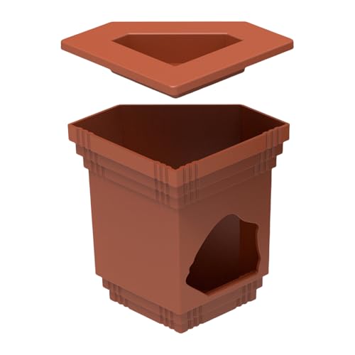 Rukjmqi Echsen Futternapf Schale - 2 In 1 Terrarium Haus Mit Futterstelle Für Aquarien | atives Aquarium Zubehör Sonnenplatz Für Krabben Leopardfrosch von Rukjmqi