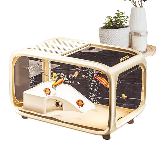 Rukjmqi Kleines Aquarium,Kleines Betta Aquarium Mit Kletterdekoration | Acryl Lebensraum mit Einer Fütterungsöffnung an der Oberseite für Wassertiere Schildkröten Betta und Wasserpflanzen Rukjmqi Kleines Aquarium,Kleines Betta Aquarium Mit Kletterdekoration | Acryl Lebensraum mit Einer Fütterungsöffnung an der Oberseite für Wassertiere Schildkröten Betta und Wasserpflanzen von Rukjmqi