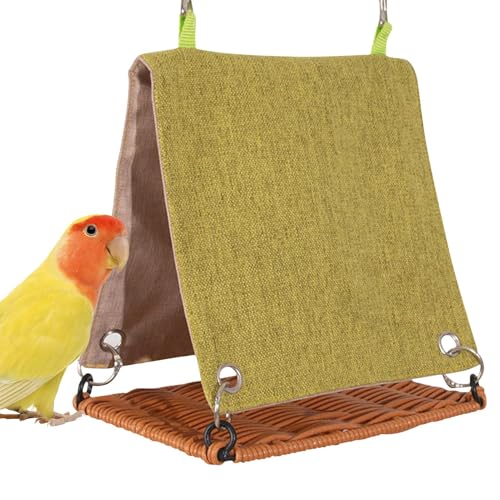 Rukjmqi Vogelbett | Vogel Hängematte Für Käfig Mit Kratzfester Rattanoptik-Schaukel | Rattanschaukel-Nachbildung mit Versteckfunktion, Kratzfeste Haustierartikel zum Schlafen, Spielen & Entspannen für Rukjmqi Vogelbett | Vogel Hängematte Für Käfig Mit Kratzfester Rattanoptik-Schaukel | Rattanschaukel-Nachbildung mit Versteckfunktion, Kratzfeste Haustierartikel zum Schlafen, Spielen & Entspannen für von Rukjmqi