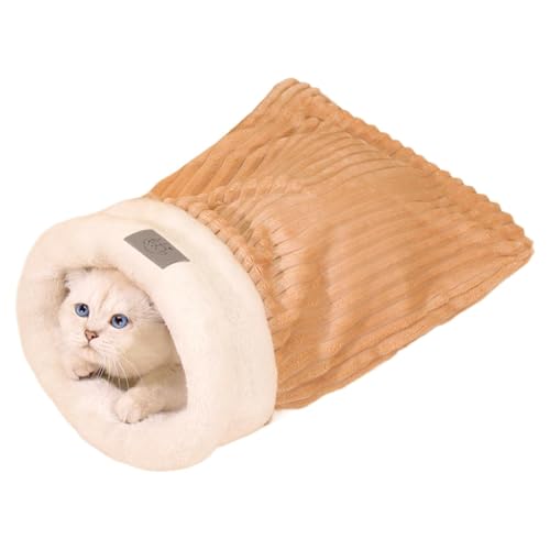 Rukjmqi Winter-Katzenschlafsack,Katzenschlafsack für Hauskatzen | Warmes Burrow Katzenbett,Bequemer, weicher, gemütlicher Haustiermatten-Unterlagesack aus Plüsch für Kätzchen und Welpen im Innen- und Rukjmqi Winter-Katzenschlafsack,Katzenschlafsack für Hauskatzen | Warmes Burrow Katzenbett,Bequemer, weicher, gemütlicher Haustiermatten-Unterlagesack aus Plüsch für Kätzchen und Welpen im Innen- und von Rukjmqi