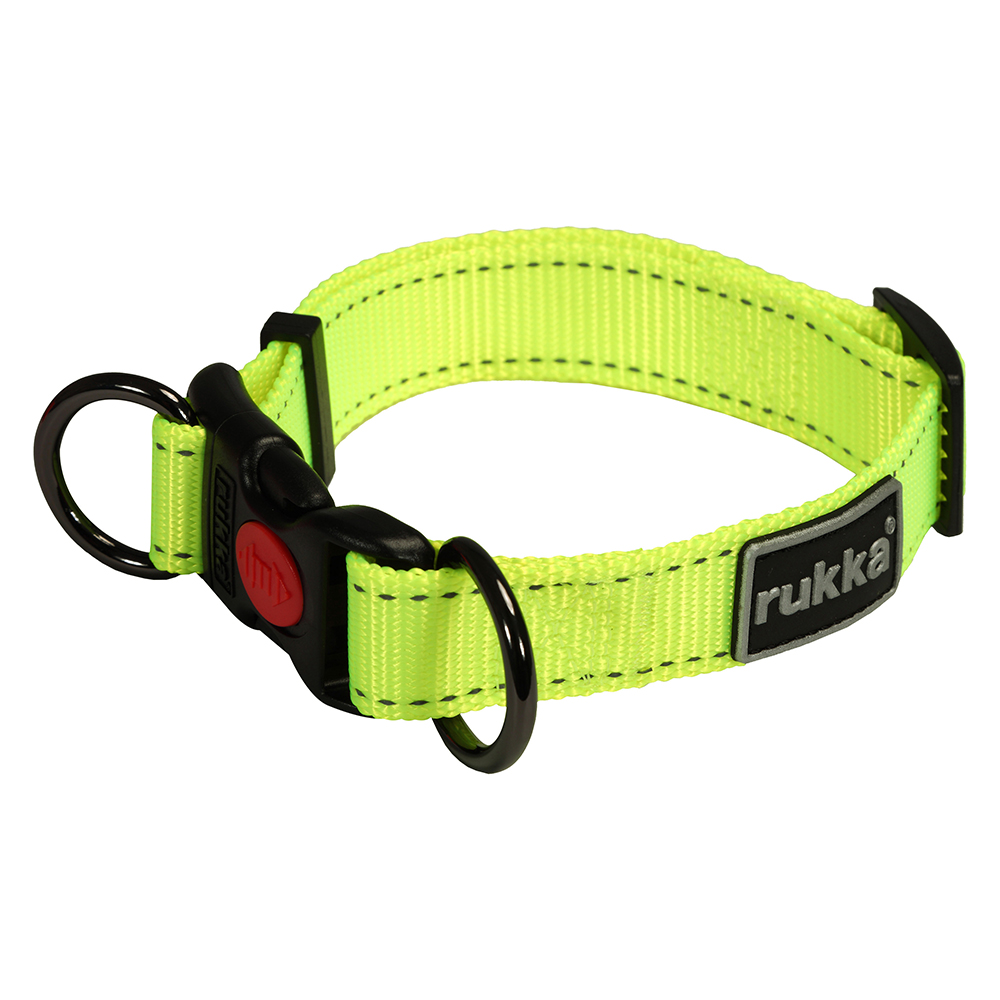 Rukka® Bliss Neon Halsband, gelb - Größe L: 45 - 70 cm Halsumfang, 30 mm breit von Rukka Pets