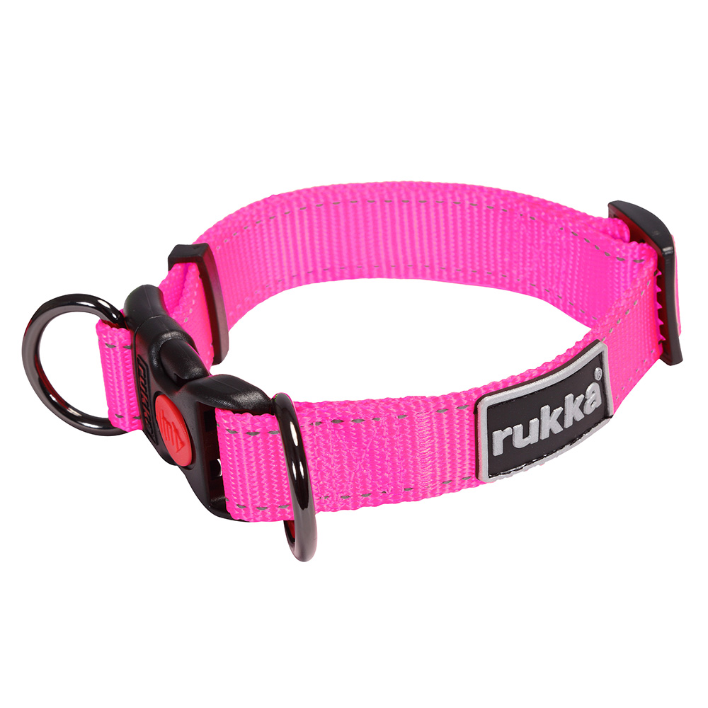 Rukka® Bliss Neon Halsband, pink - Größe M: 30 - 50 cm Halsumfang, 25 mm breit von Rukka Pets