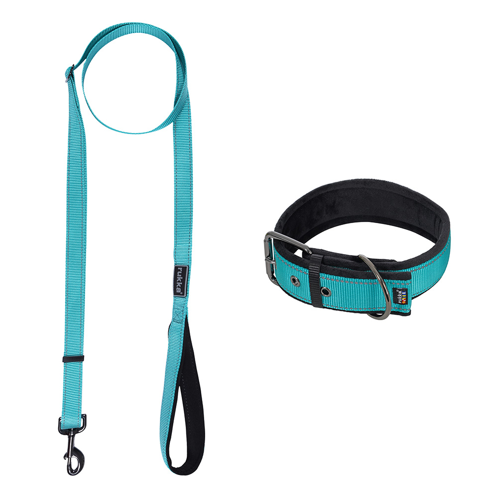 Rukka® Set: Form Soft Halsband & Bliss Leine - Größe M: Halsband + Leine 125 - 200 cm lang, 20 mm breit von Rukka Pets